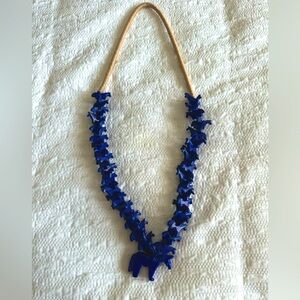 Royal blue horse necklace (Anthropologie look)